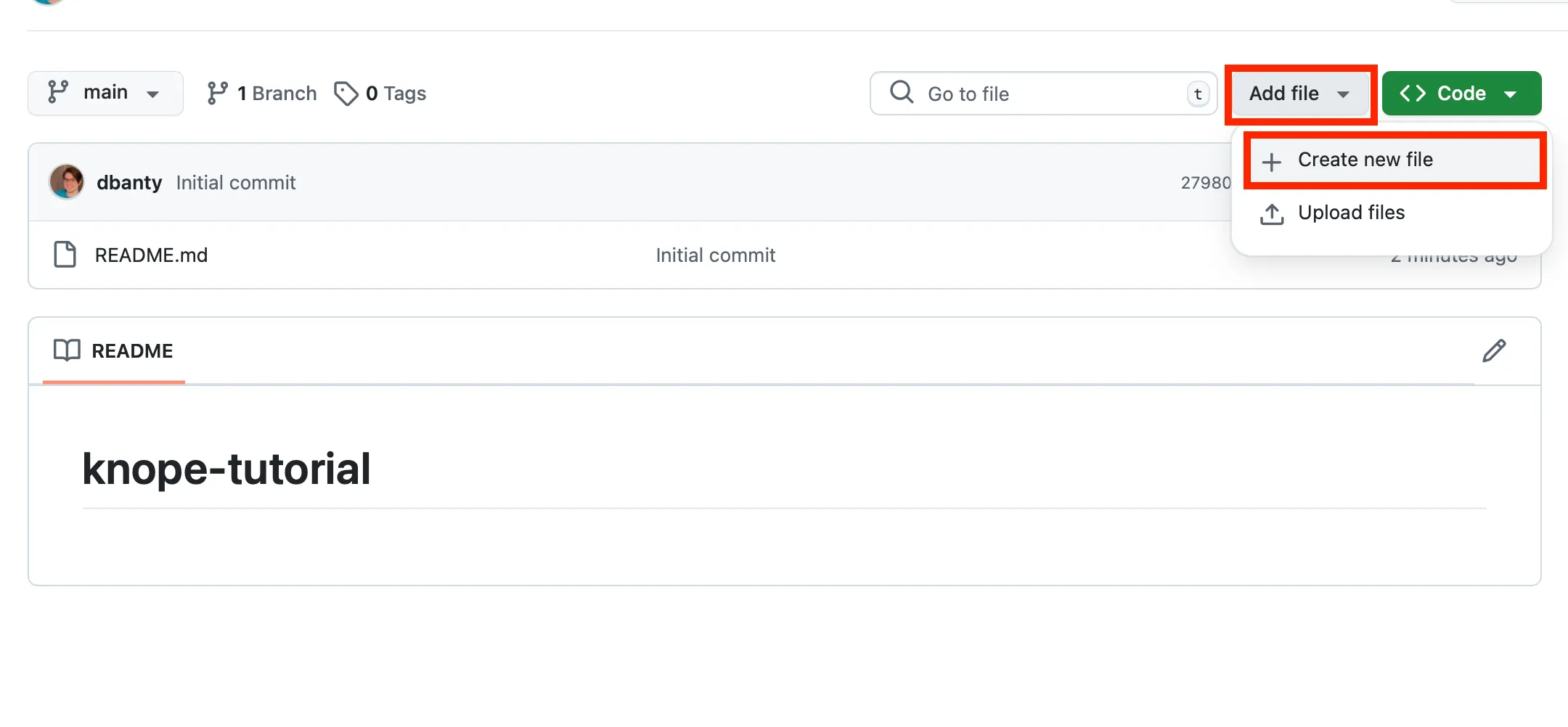 Create a new file in the GitHub interface